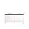 James Martin Vanities Athens 72in Double Vanity, Glossy White w/ 3 CM Charcoal Soapstone Quartz Top E645-V72-GW-3CSP - alternate 1
